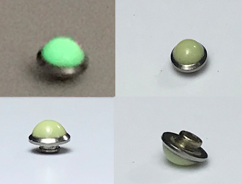 Watch Hour PIP Bezel Marker Green LUME 3.30mm Numeral Dot Parts Dial Replacement