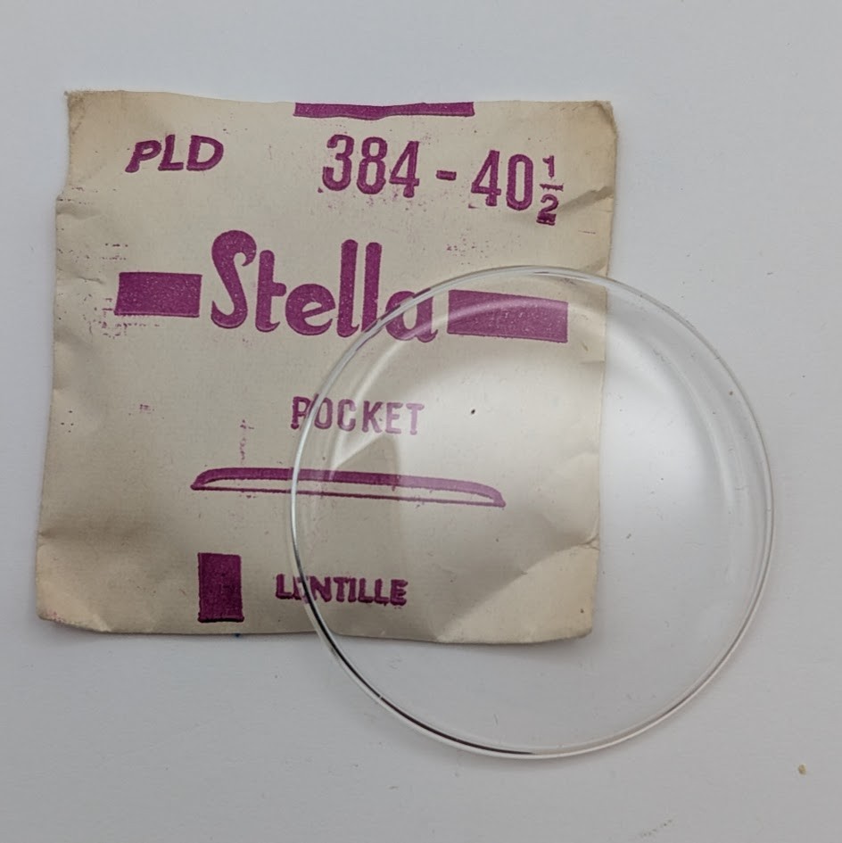 Stella PLD-484 40 1/2 Pocket Watch Crystal Round 48.4mm NOS Made in Holland