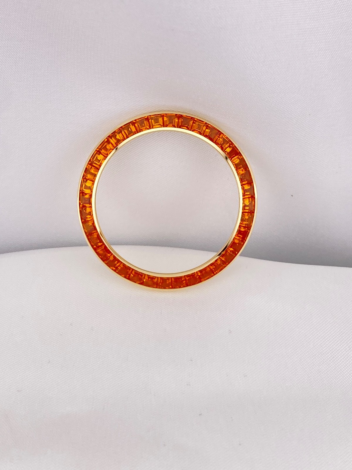 ROLEX Daytona 6.50 CTS. CUSTOM Orange LAB Sapphires Bezel 18K SOLID Yellow Gold