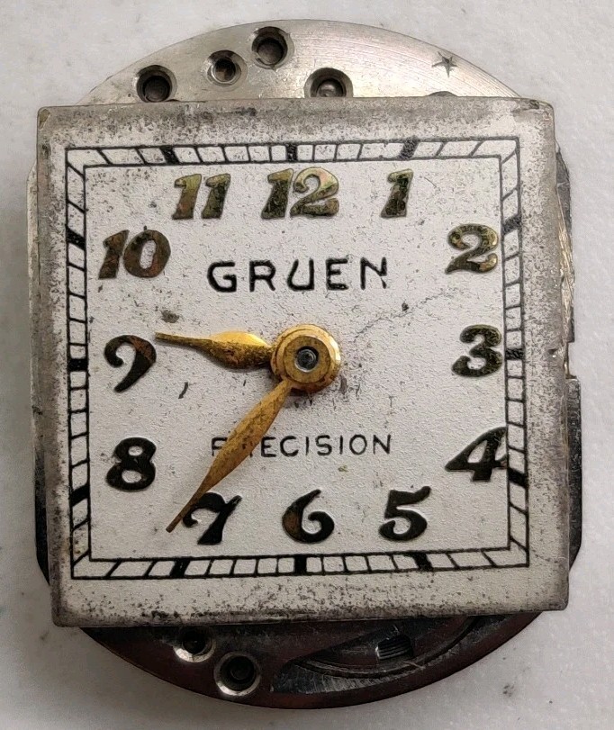 Rare Gruen W. Co. Cal. 290 17 jewel watch movement runs for repair
