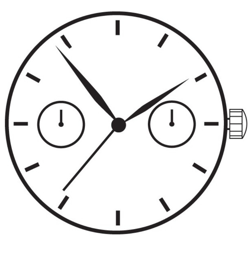 For Genuine Hattori Epson TMI VX3H Watch Movement Japan 3 Hands 2 Eyes (3,9)