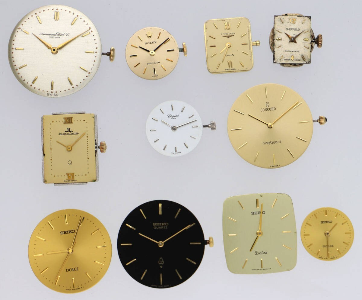Rolex, etc Movement Watch Parts Lot 11pcs set Wrist Watch Parts Junk item