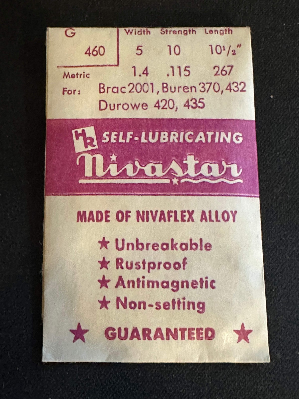 HR Nivastar Mainspring G460 for Brac 2001, Buren 370, 432, Durowe 420, 435 – All