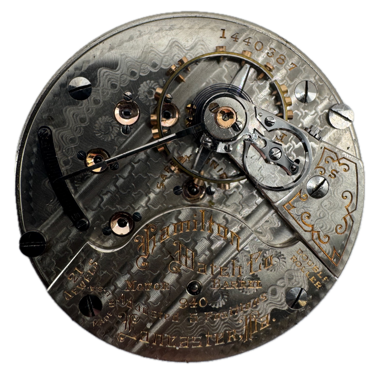 Antique 18 Size Hamilton Mechanical Railroad Pocket Watch Movement 940 USA