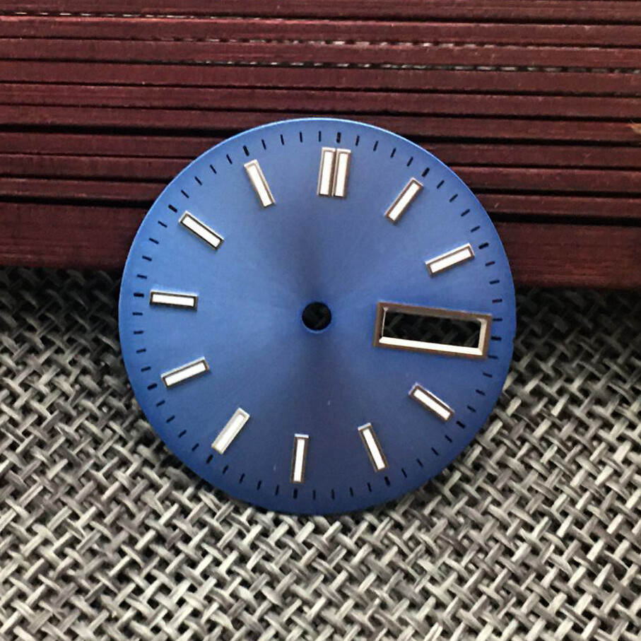 28.5mm NH36 Dial with Studs Sky Blue White Black Green Lume for NH36 Movement