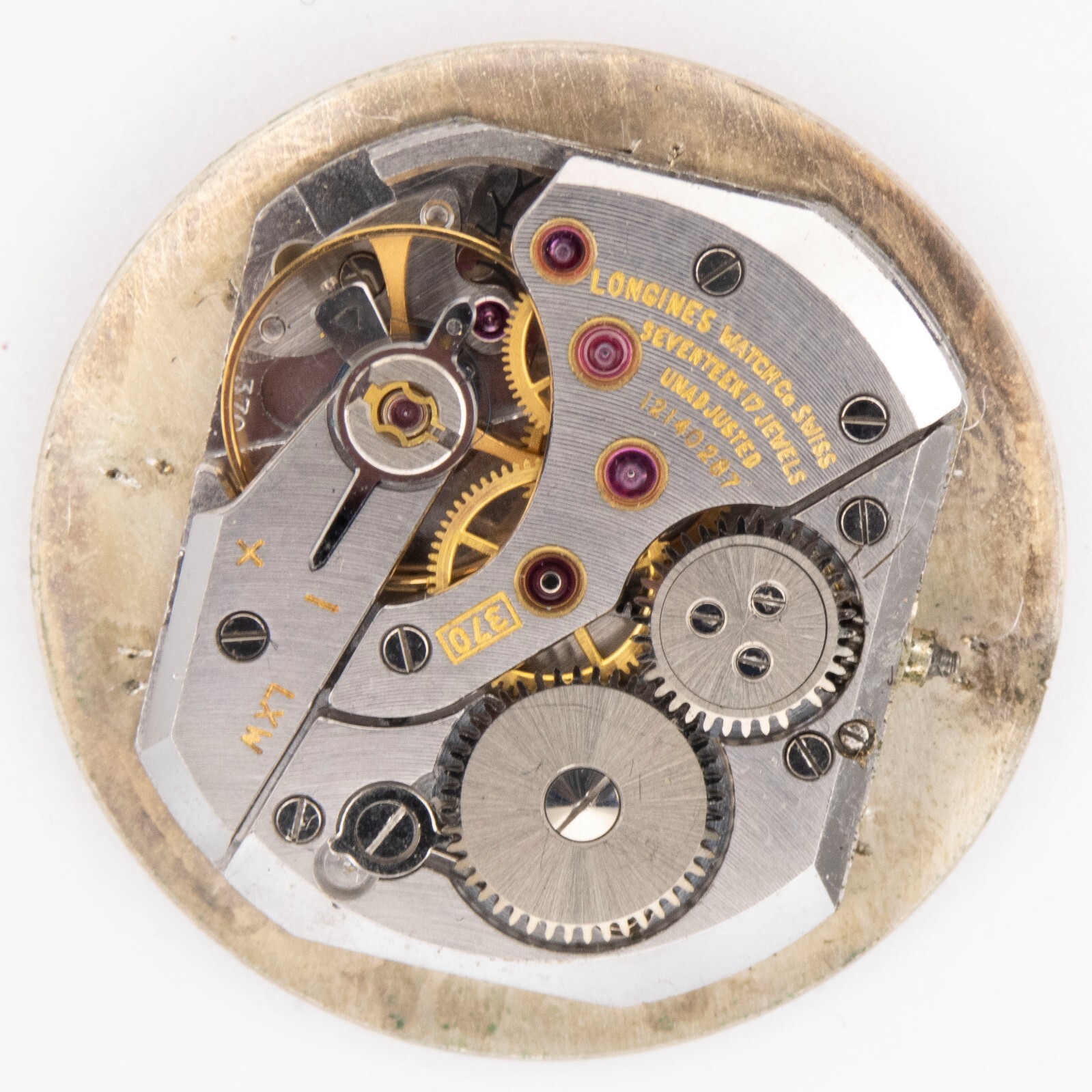 Vintage Longines Caliber 370 17-Jewel Wristwatch Movement, Parts / Repair