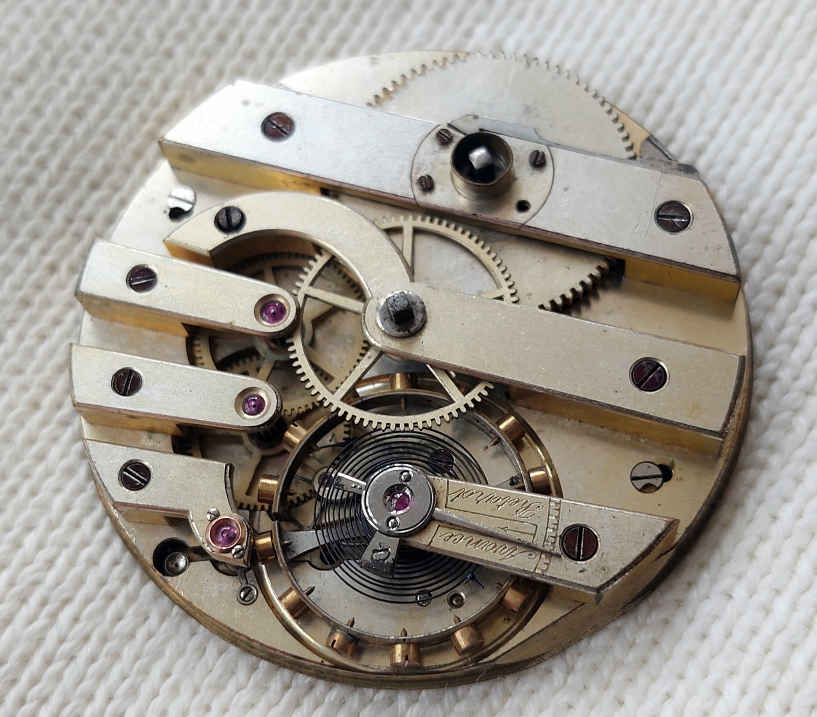 Pocket chronometer movement key winding 1890