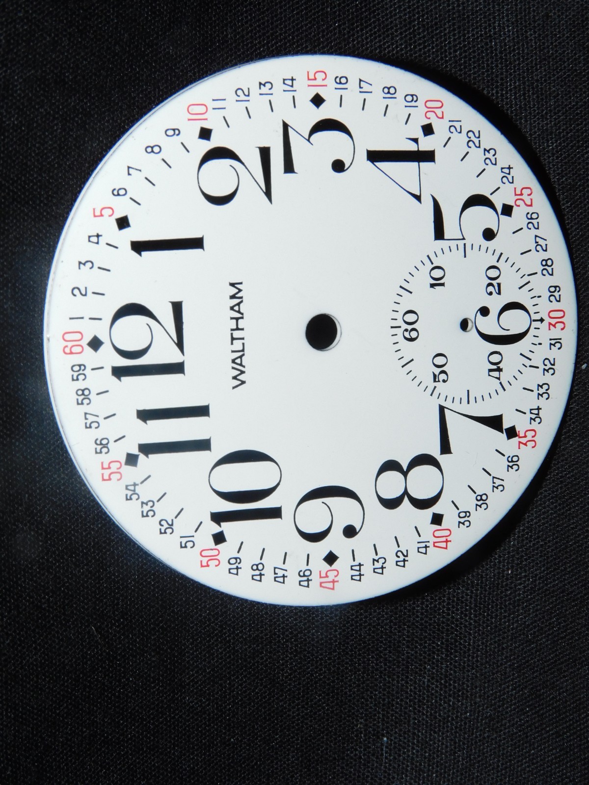 VINTAGE WALTHAM RAILROAD POCKET WATCH ENAMEL DAIL ONLY -WHITE- FREE SHIPPING…