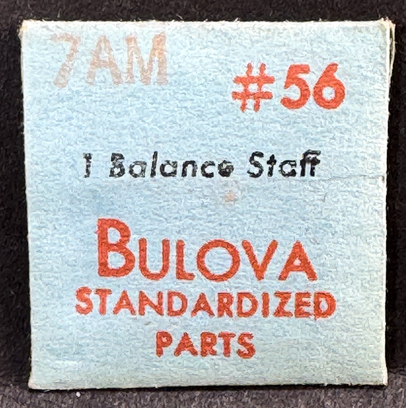 Bulova 7AM #56 Balance Staff, NOS in Sealed Original Package
