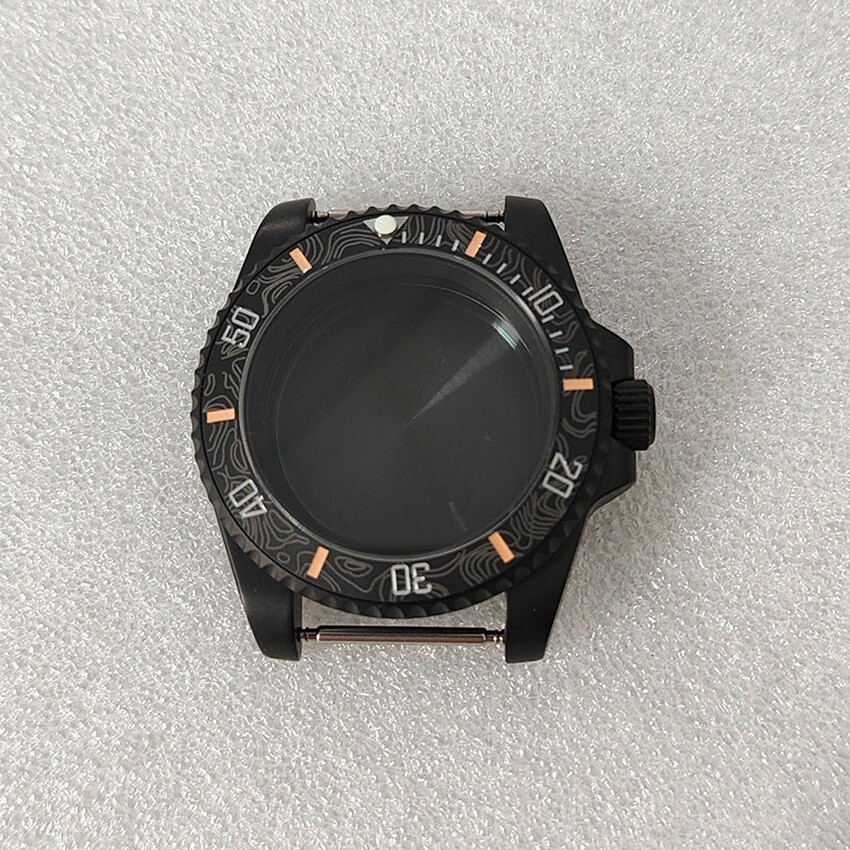 SUB 40MM Watch Case + Frosted Bezel Sapphire Glass for NH35/NH36 Movement