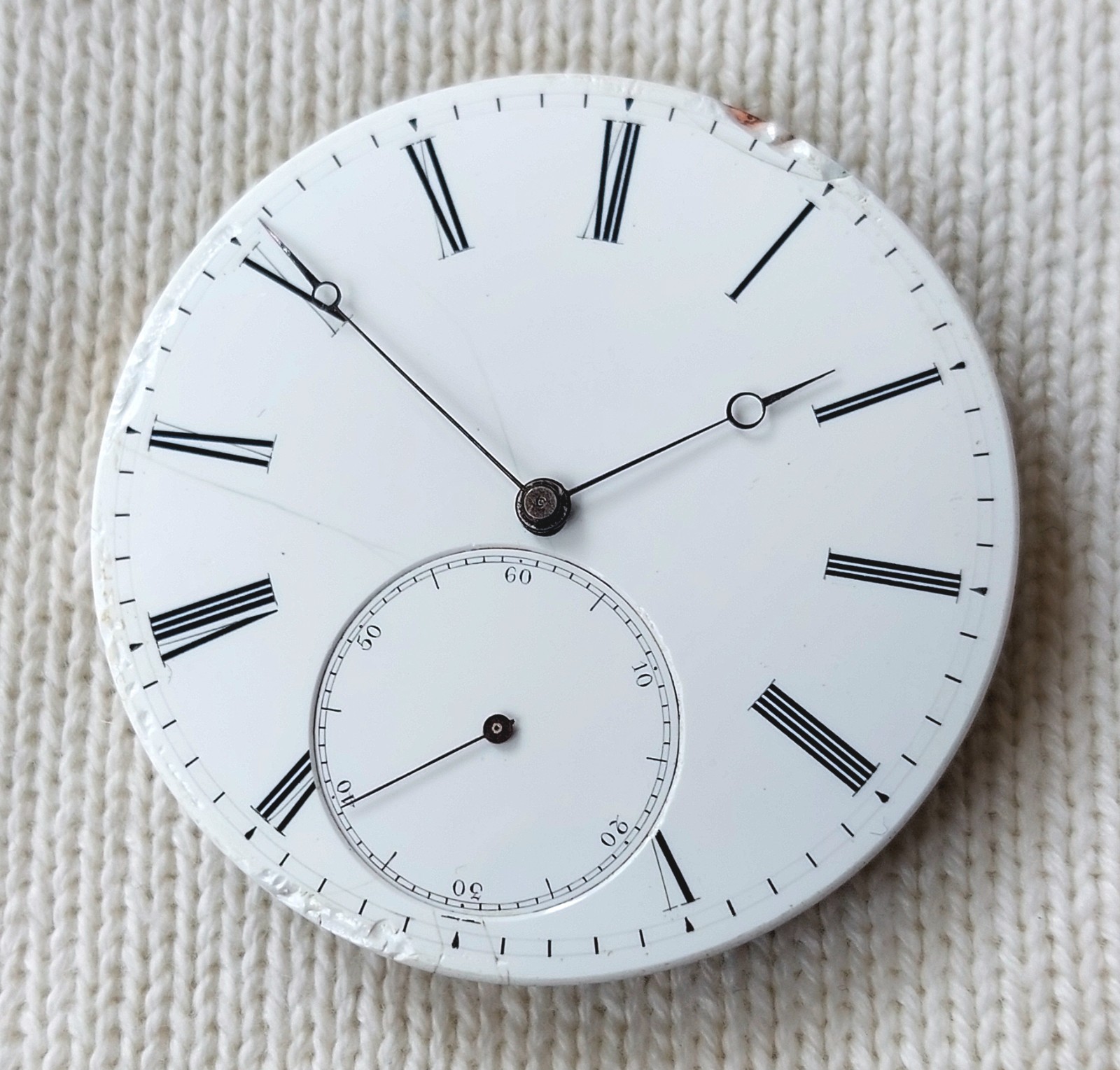 Pocket chronometer movement key winding 1890