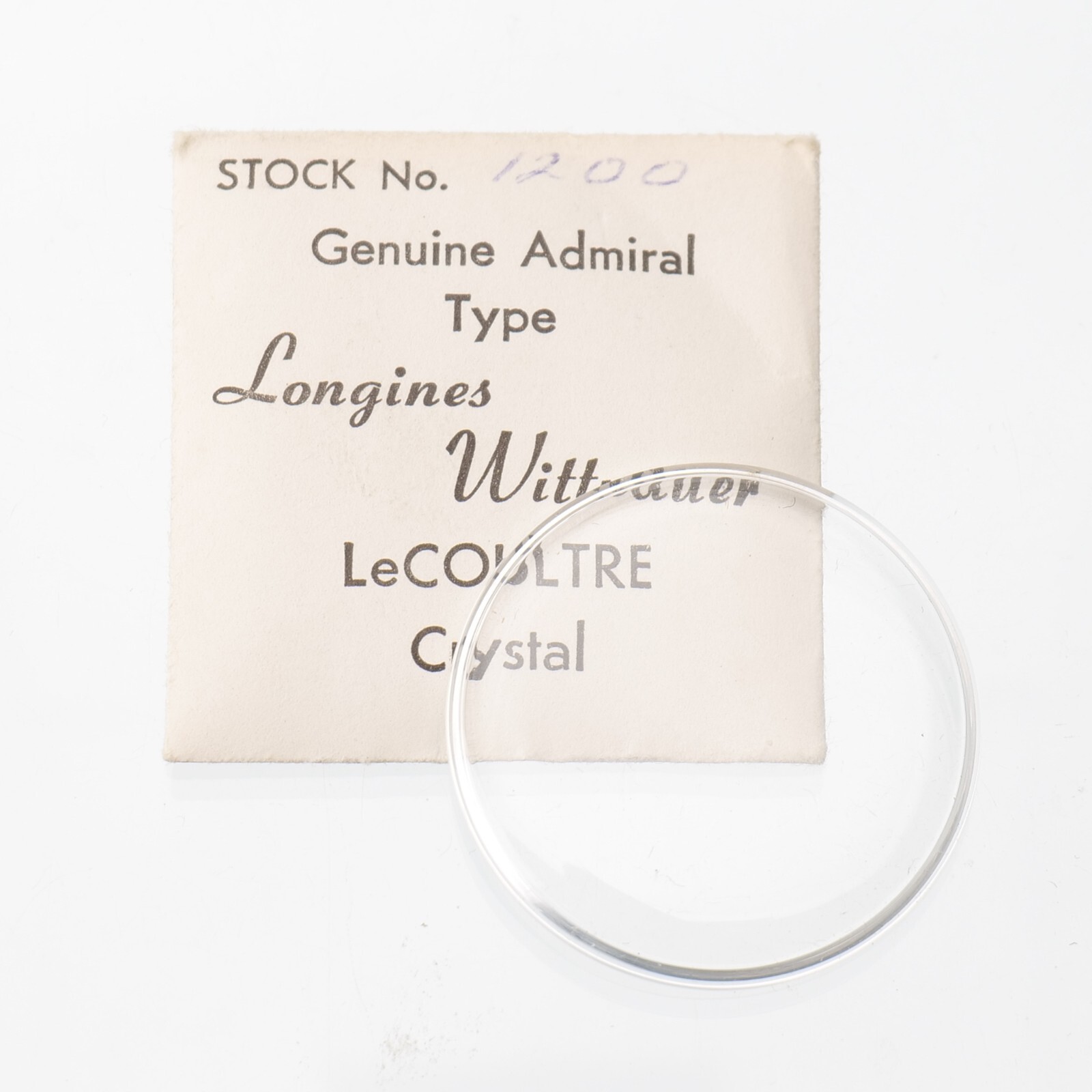 Genuine Admiral Type Longines Wittnauer LeCoultre #1200 Watch Crystal (G2D2)