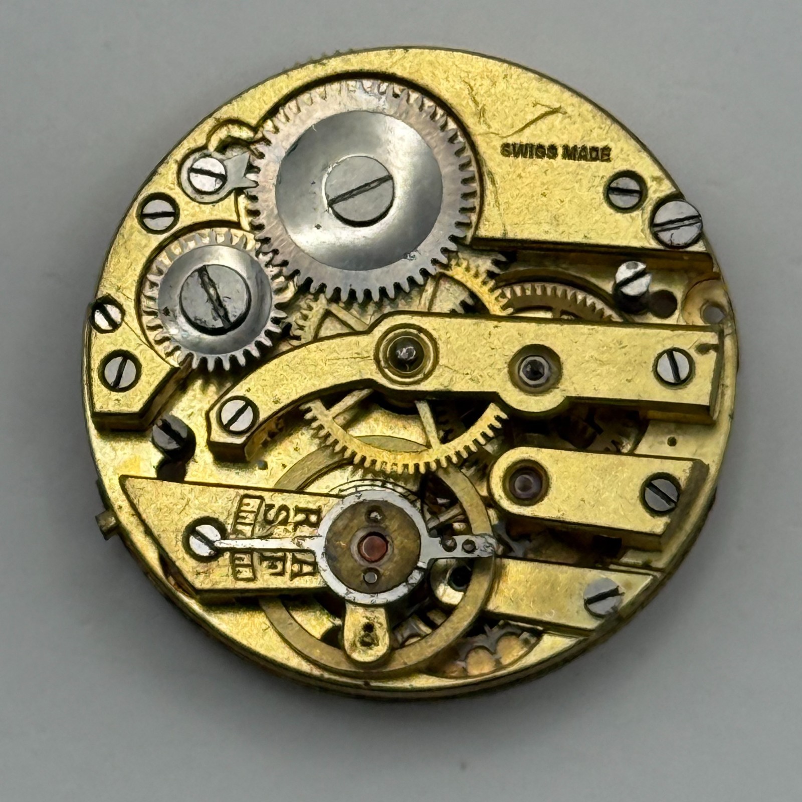 James Walker London Watch Movement Swiss Manual Wind Vintage Parts Repair 23.3mm