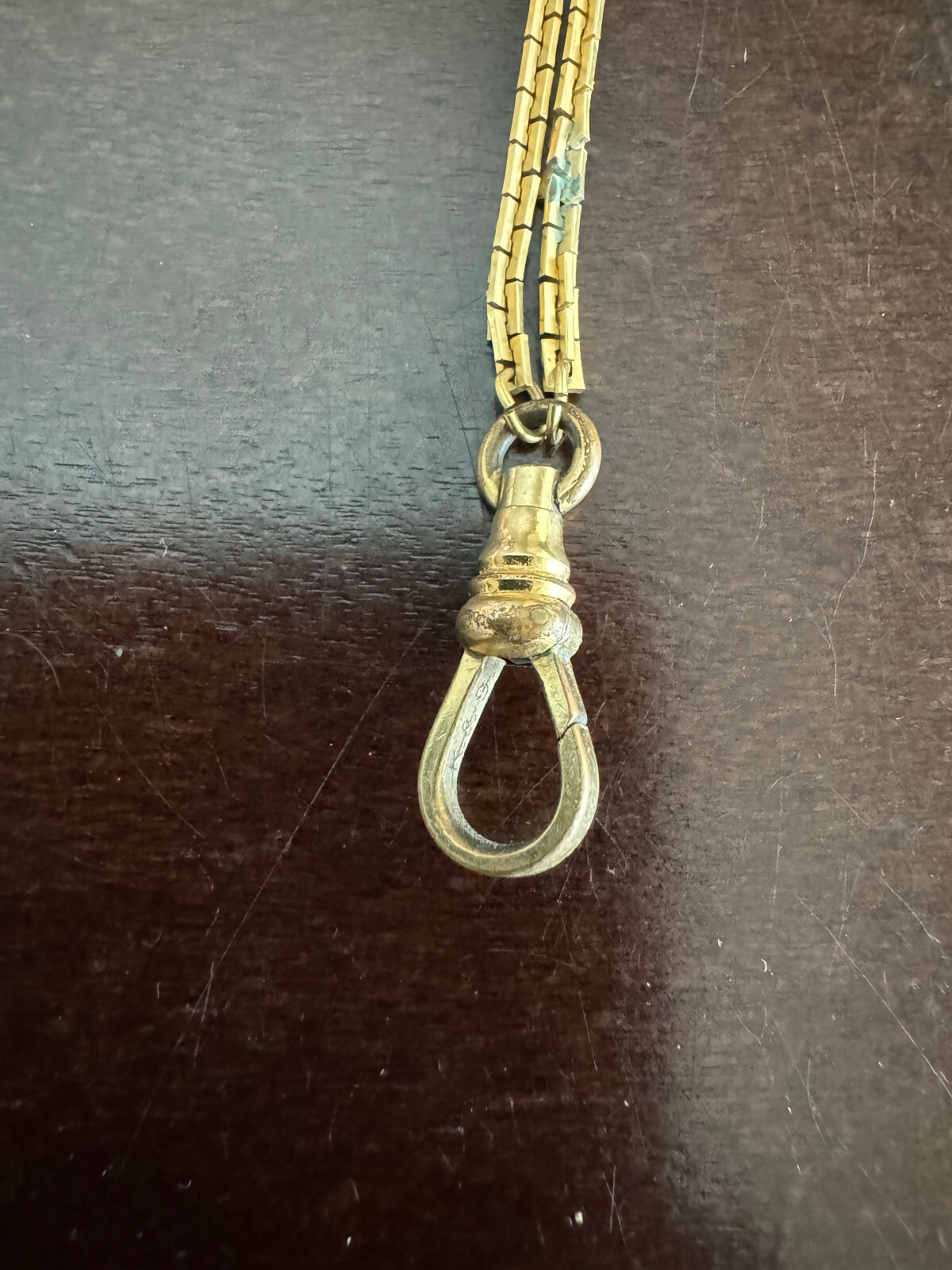 VINTAGE 28 INCH K & S NECKLACE POCKET WATCH CHAIN,YELLOW GOLD FILLED, NICE