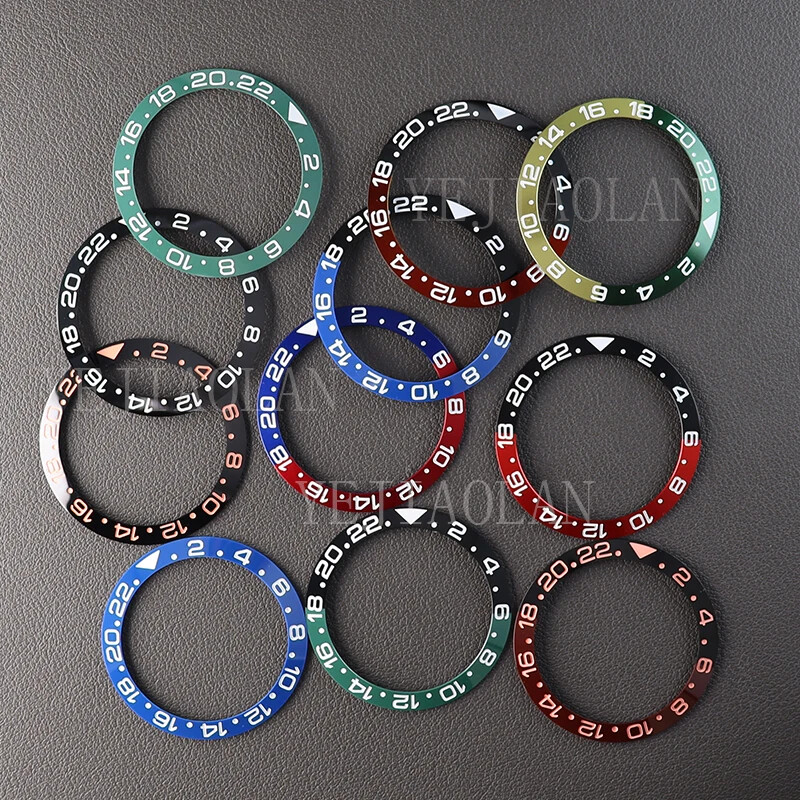 38mm Ceramic Bezel Insert Double Color Luxury Men’s Watch Rings Parts 40mm Cases