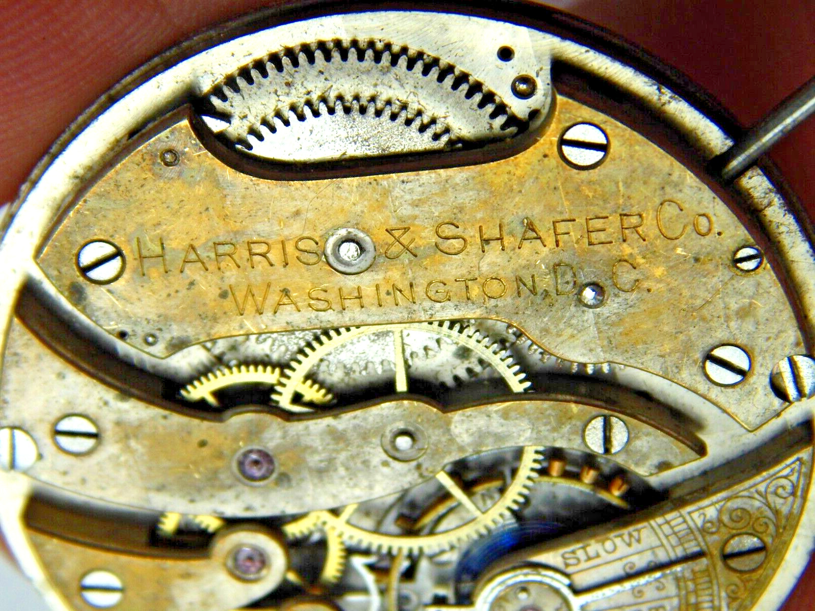 Antique Harris & Shafer Co Washington DC Longines Watch Movement 17 jewel 39.8mm
