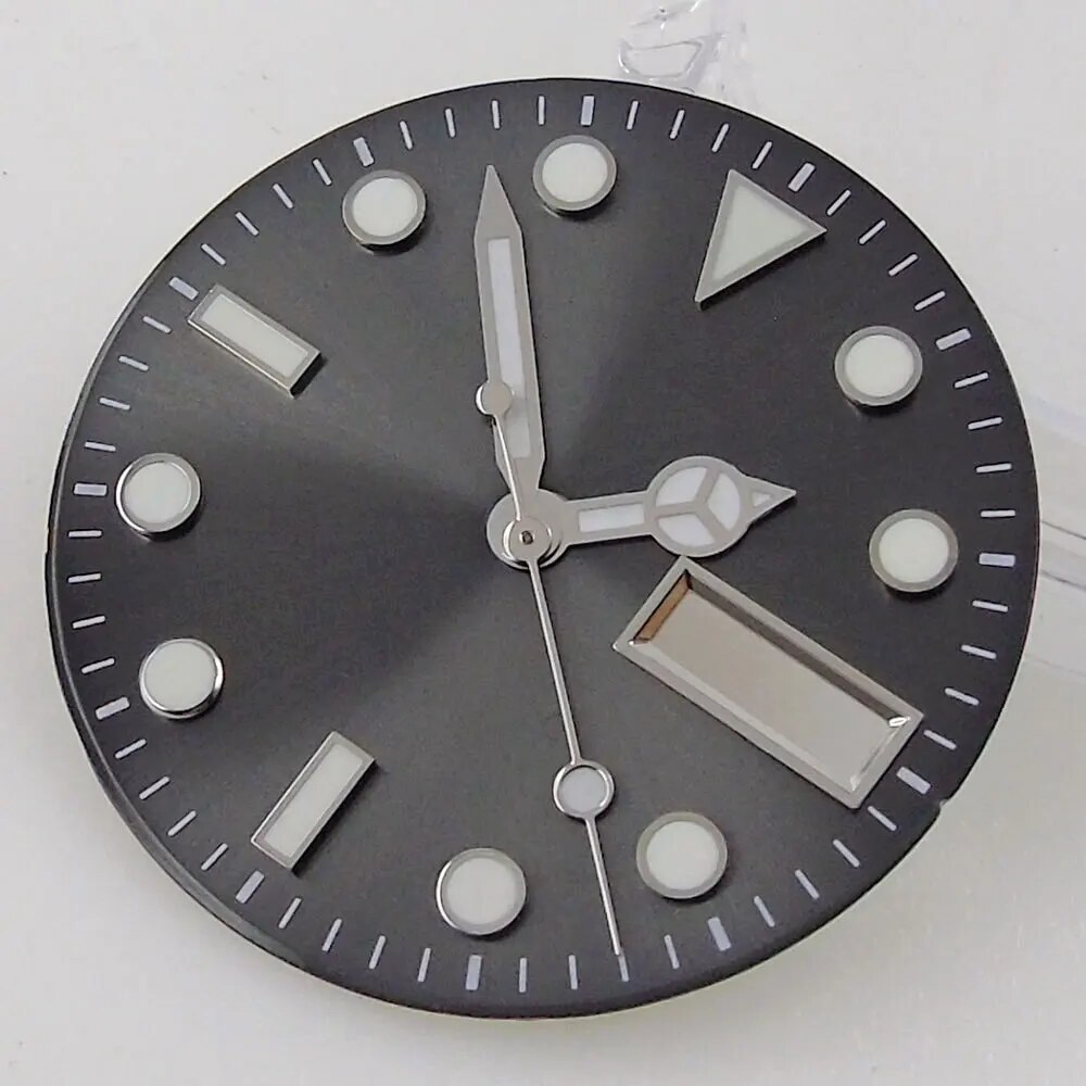 Watch Dial 29mm Spare Parts With Hands Fit NH36/NH36A Date/Day Calendar Window