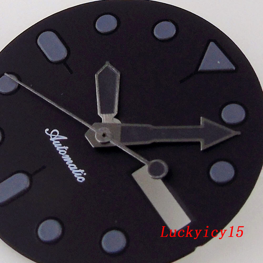 29MM Tandorio Grey Index Black Dial Fit NH36 NH36A Automatic Mens watch Dial