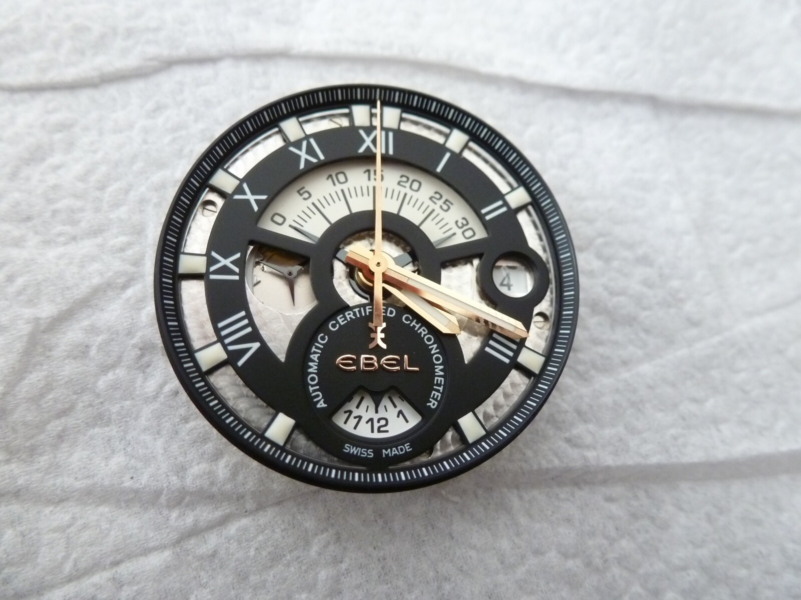 Ebel 1911 BTR Chronograph Cal 139 1215787 New Condition rare gold Rotor working