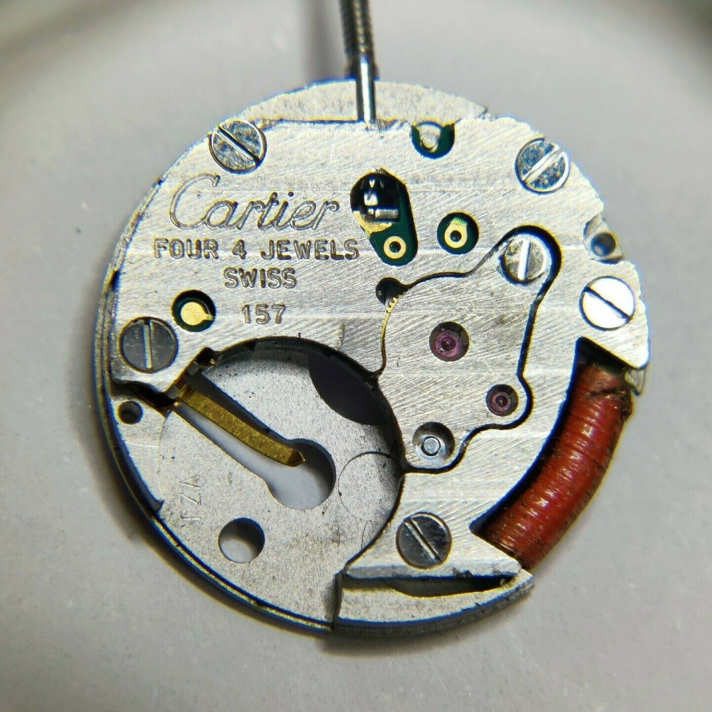 cartier quartz movement cal 157 non working, parts, repair