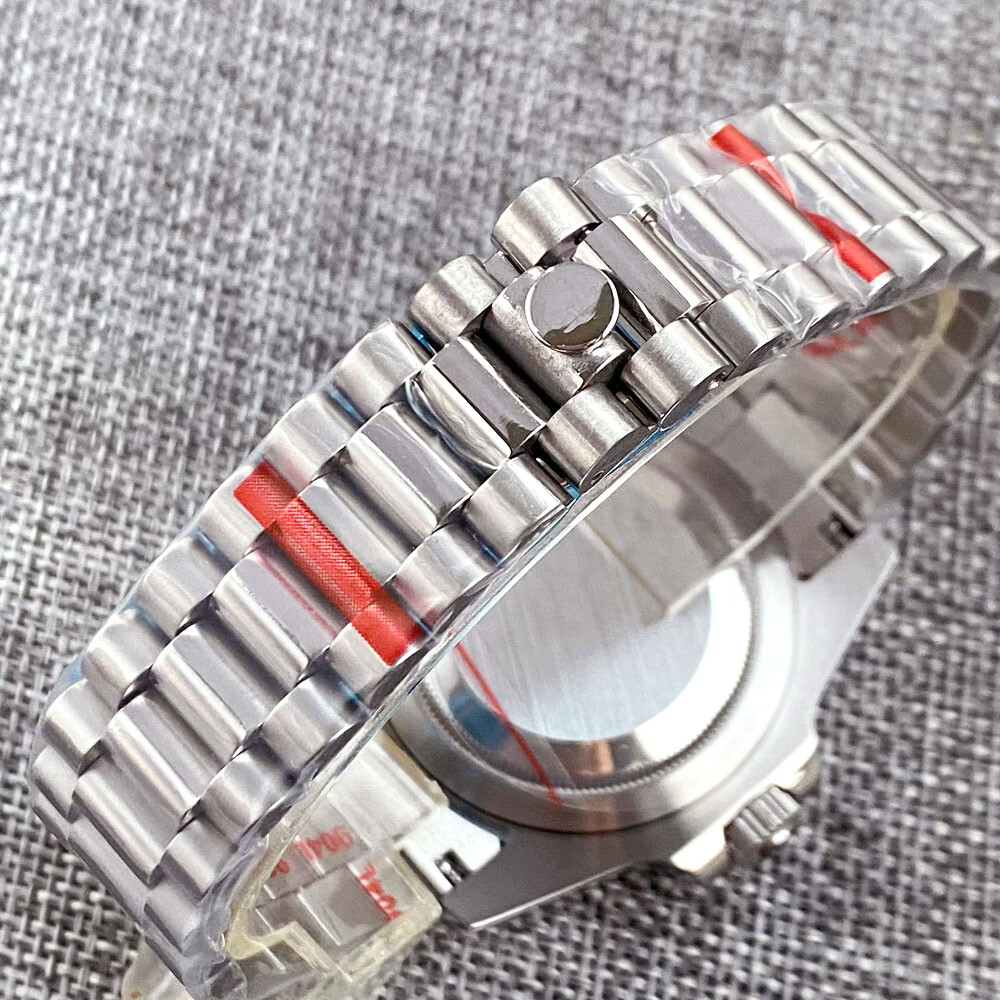 20ATM 40MM SUB President Bracelet Sapphire Watch Case Fit NH34A NH35 NH36 2824