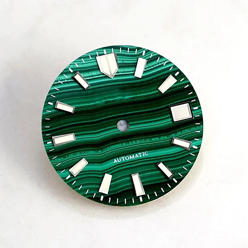 28.5mm Malachite Dial High Qualit for NH35/NH36 Movement Blue Lume Natural Stone