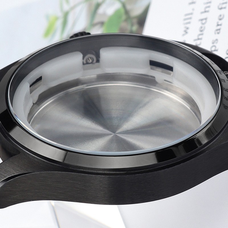 FEIYASHI PVD Steel Black Watch Cases Brushed 40mm 10ATM For Seiko NH35 Movement