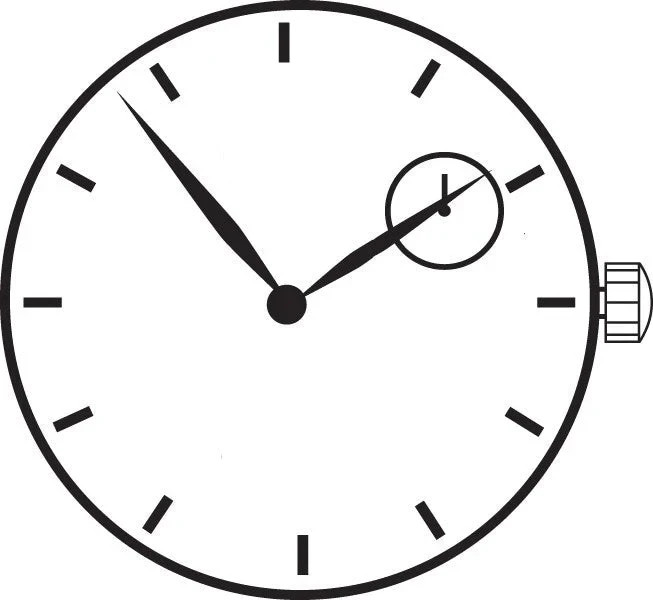 Japan SII / TMI / Epson VD72-HCP2 Watch Movement, 10 1/2 Ligne, 2 Hands, 1 Eye