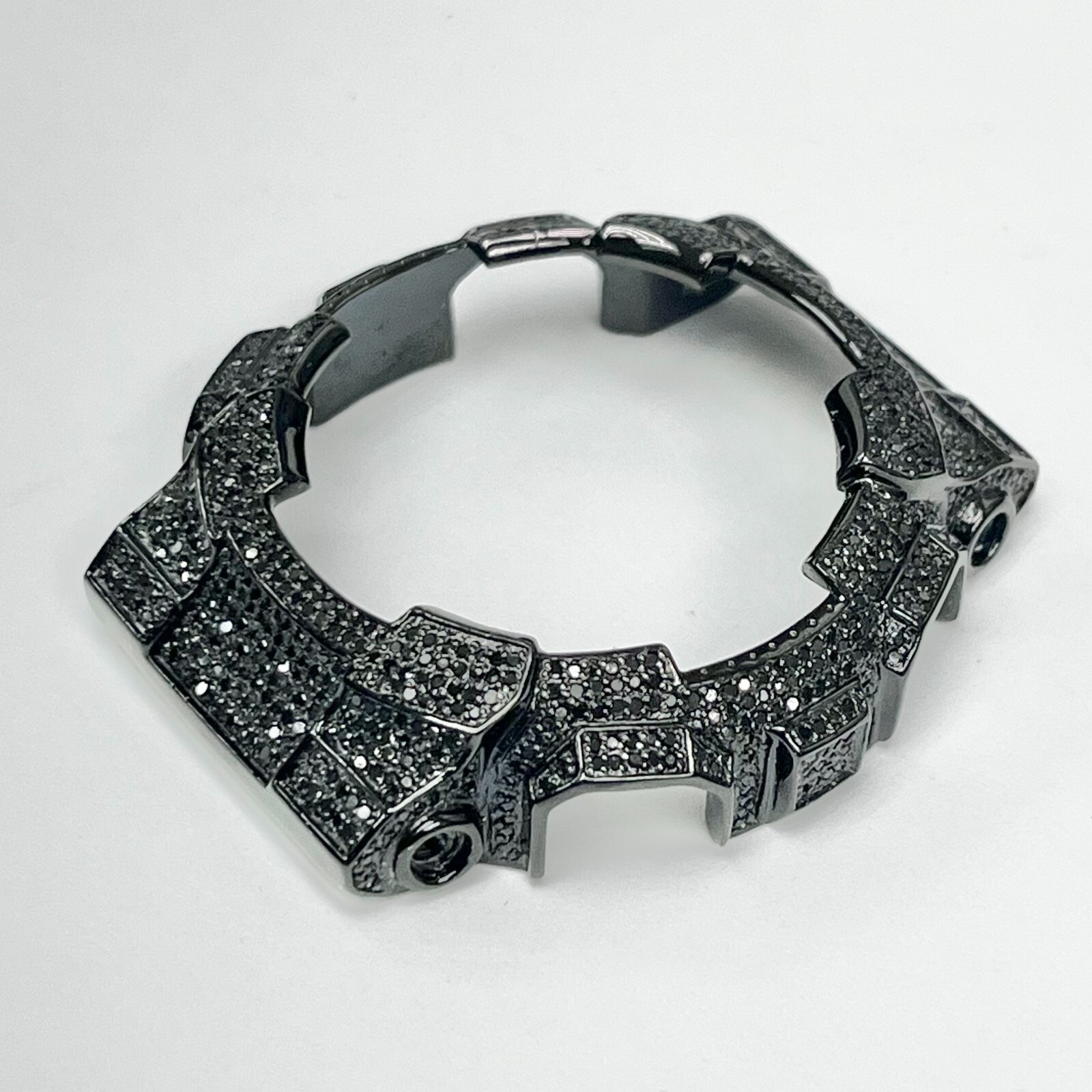 G-Shock GD-100 Black Stainless-Steel Case Polish w/ Approx-3.0CT Black Diamonds