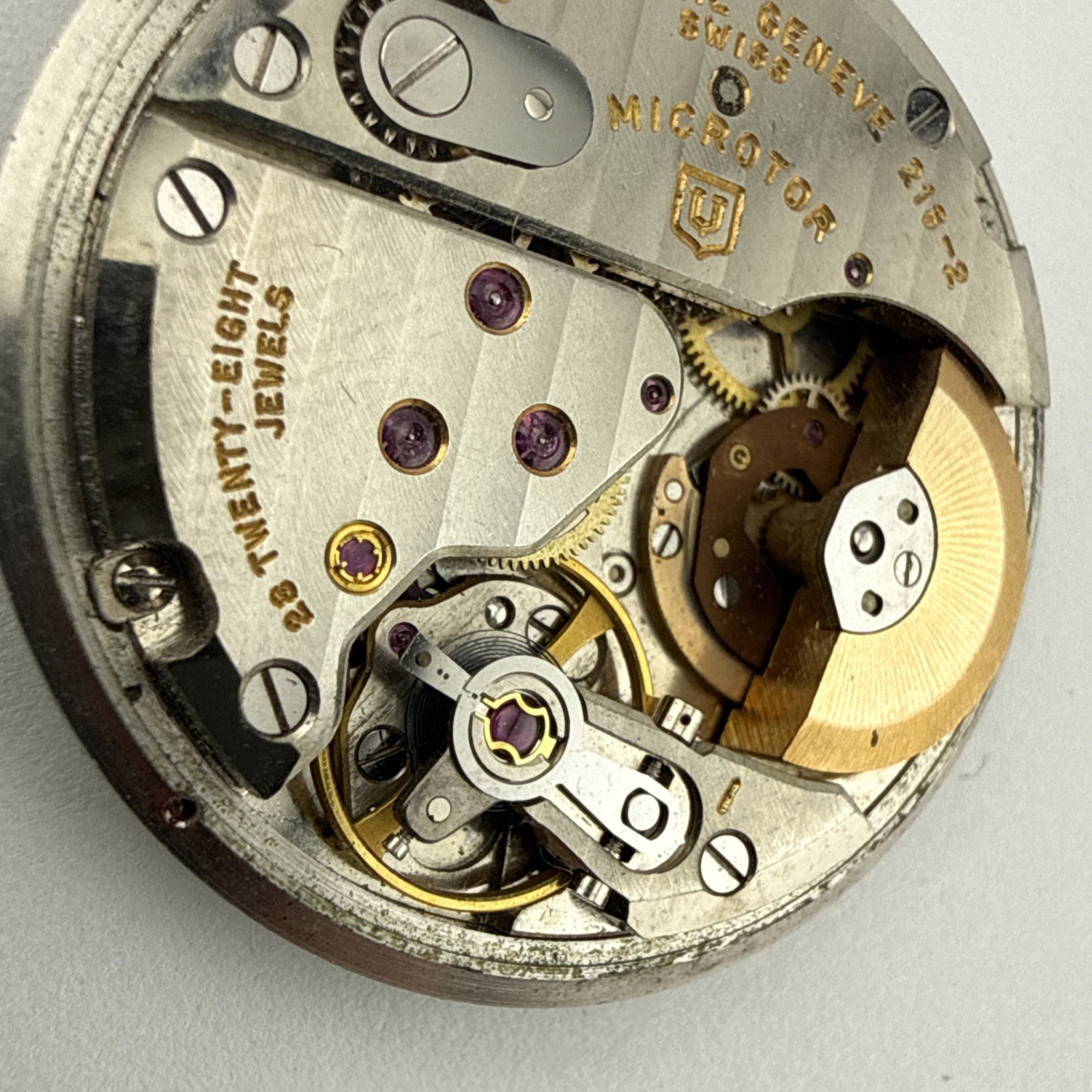Universal Geneve Microtor Cal. 218-2 Movement & Dial – For Repsir Good Balance