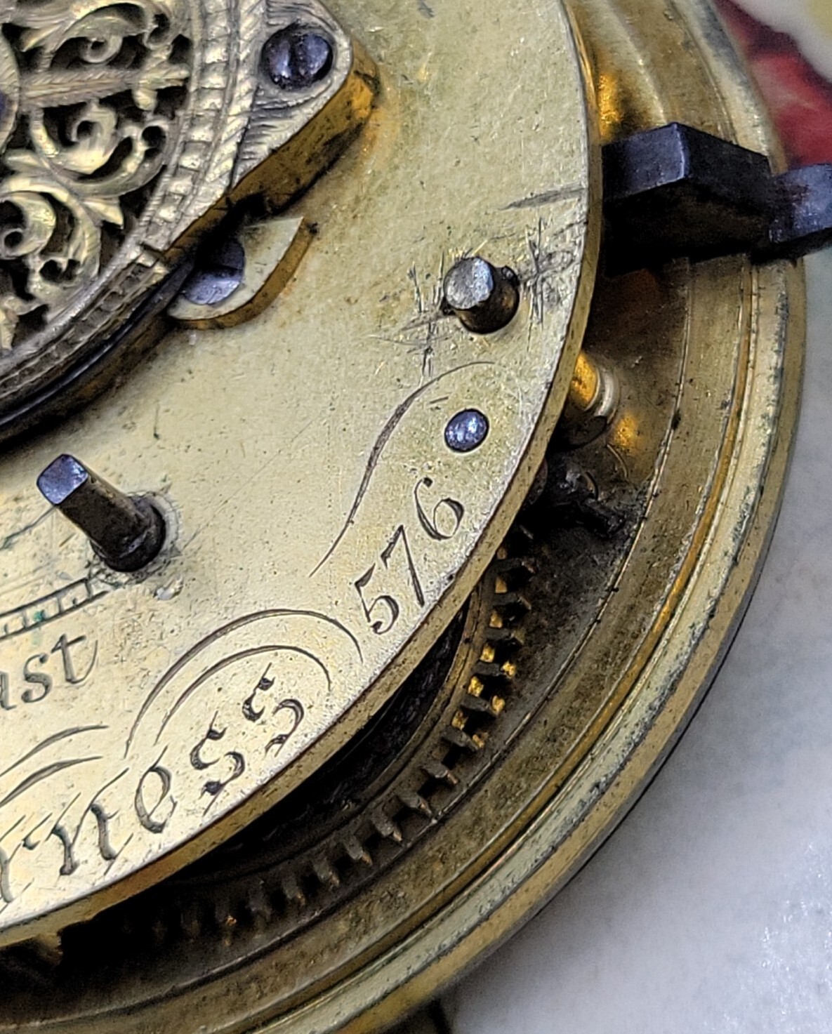Antique Fusee 48mm Pocket Watch Movement JN Forster Sheerness Odd Mechanism
