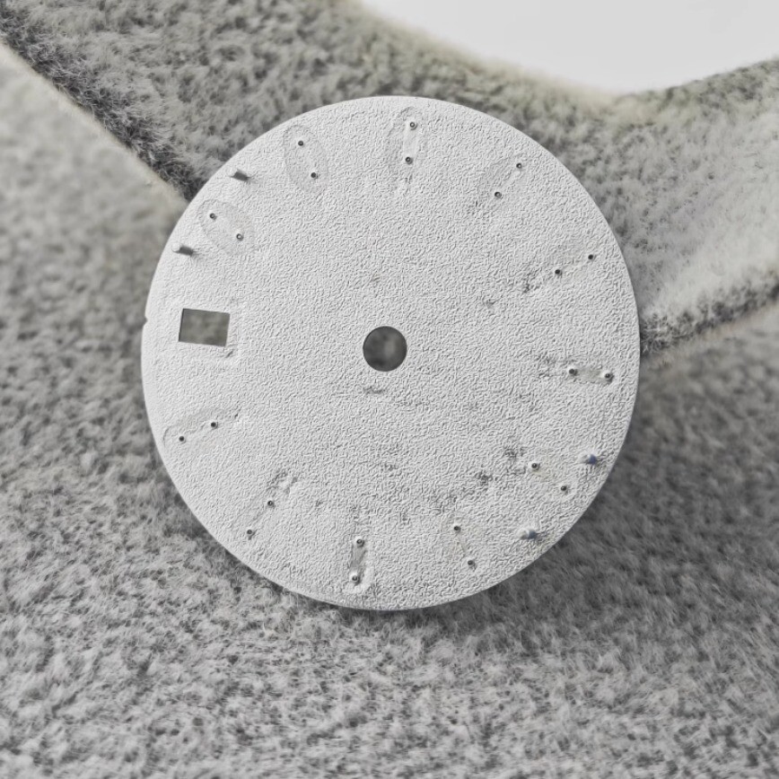 Radiogravure Dial White Blue Black Dial Silver Studs 28.5 Mm for NH34 Movement