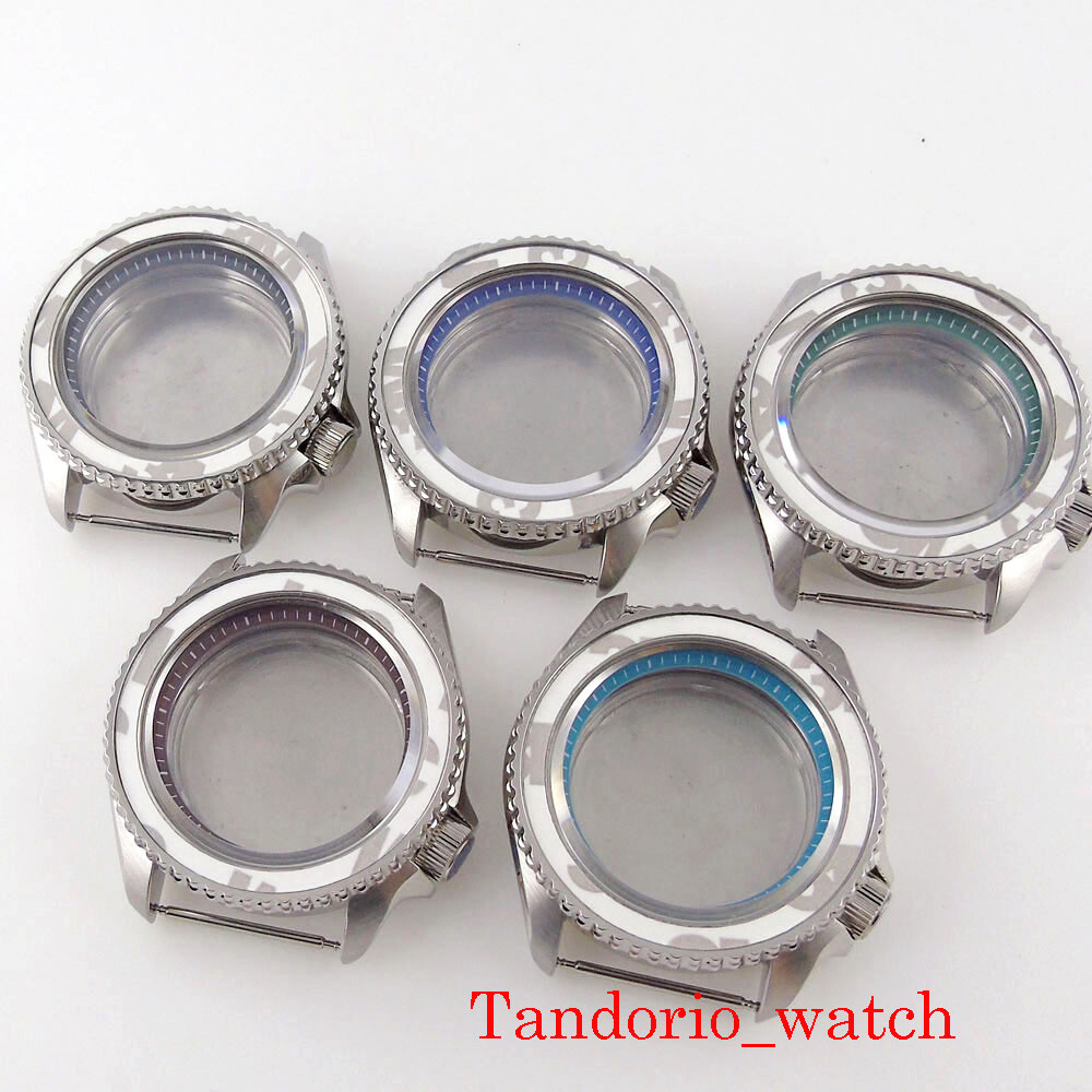 42mm Fit NH35A NH36A SKX007 Watch Case Sapphire Glass Fit 3.8 Crown Blue Chapter