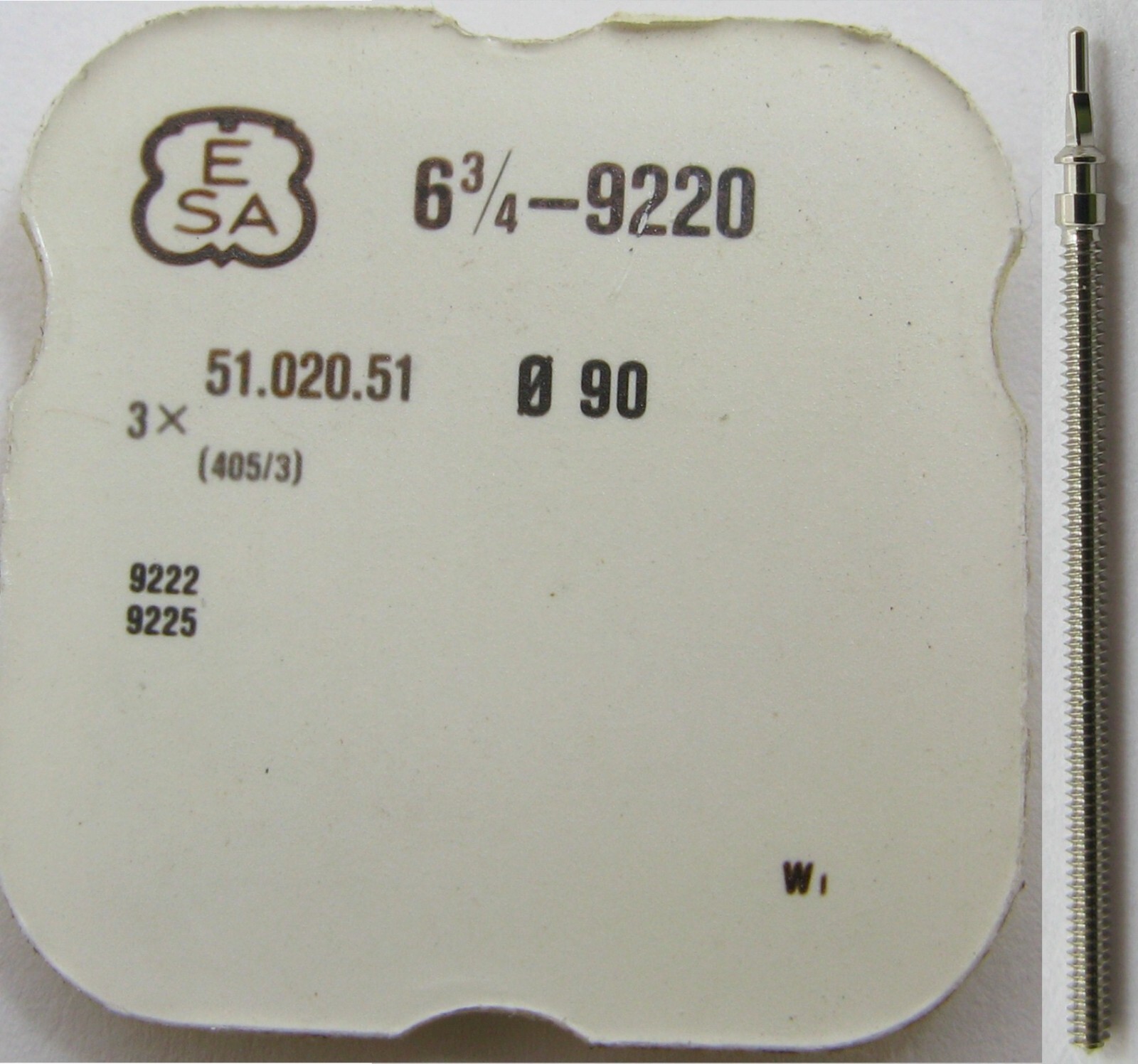 ESA 9220 9222 9225 watch movement part 401 / 405 setting helical stem tap 10