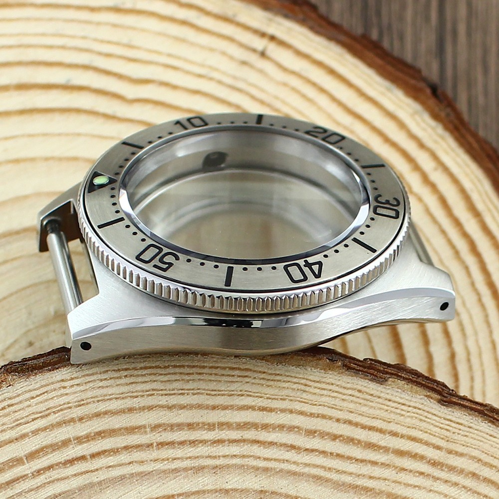 Sapphire Steel Watch Case Silver 40.5mm Modify Seiko 62MAS Mod For NH35 34 36 38