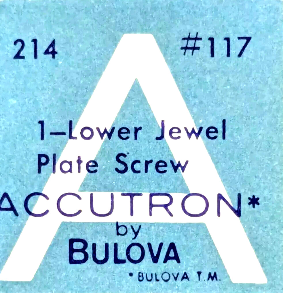 Accutron 214 214H 214HN Lower Jewel Plate Screw watch part #117
