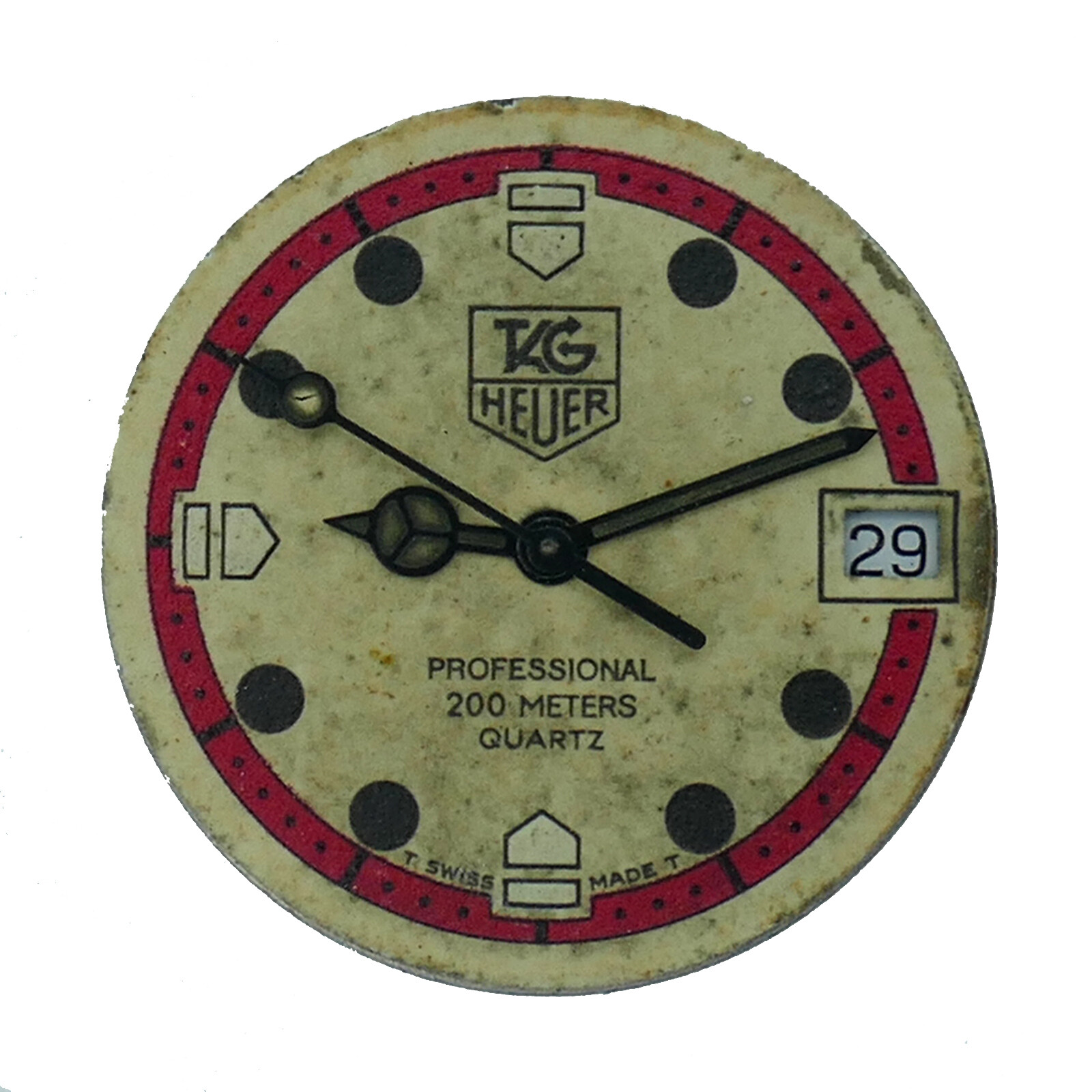 TAG HEUER PROFESSIONAL 200 METERS QUARTZ WHITE AND RED DIAL & 955414 MOVEMENT