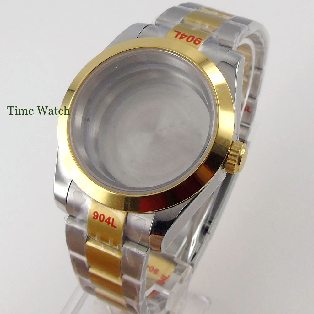 Golden Sapphire Watch Case Fit NH35A Miyota 8215 2813 ETA 2836 PT5000 39mm/36mm