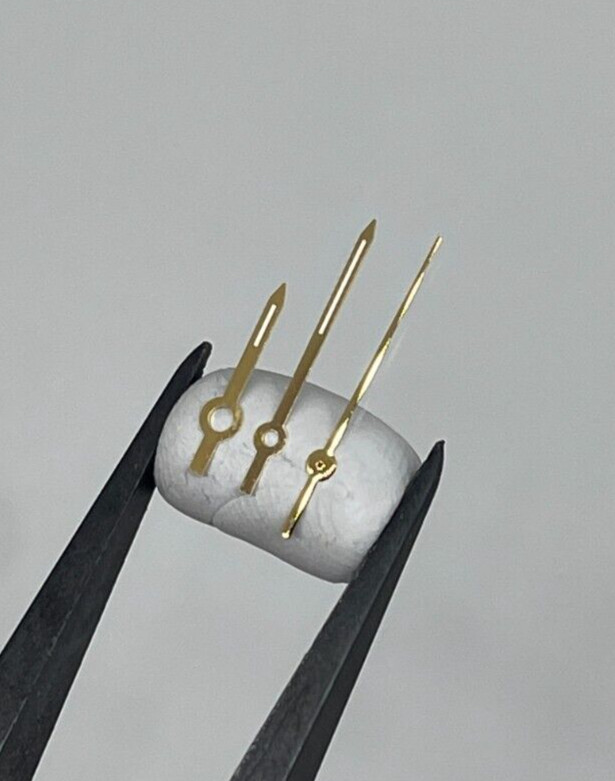 CUSTOM REPLACEMENT FOR WATCH HANDS FOR OYSTERDATE 6694 YGP WITH GREEN LUME