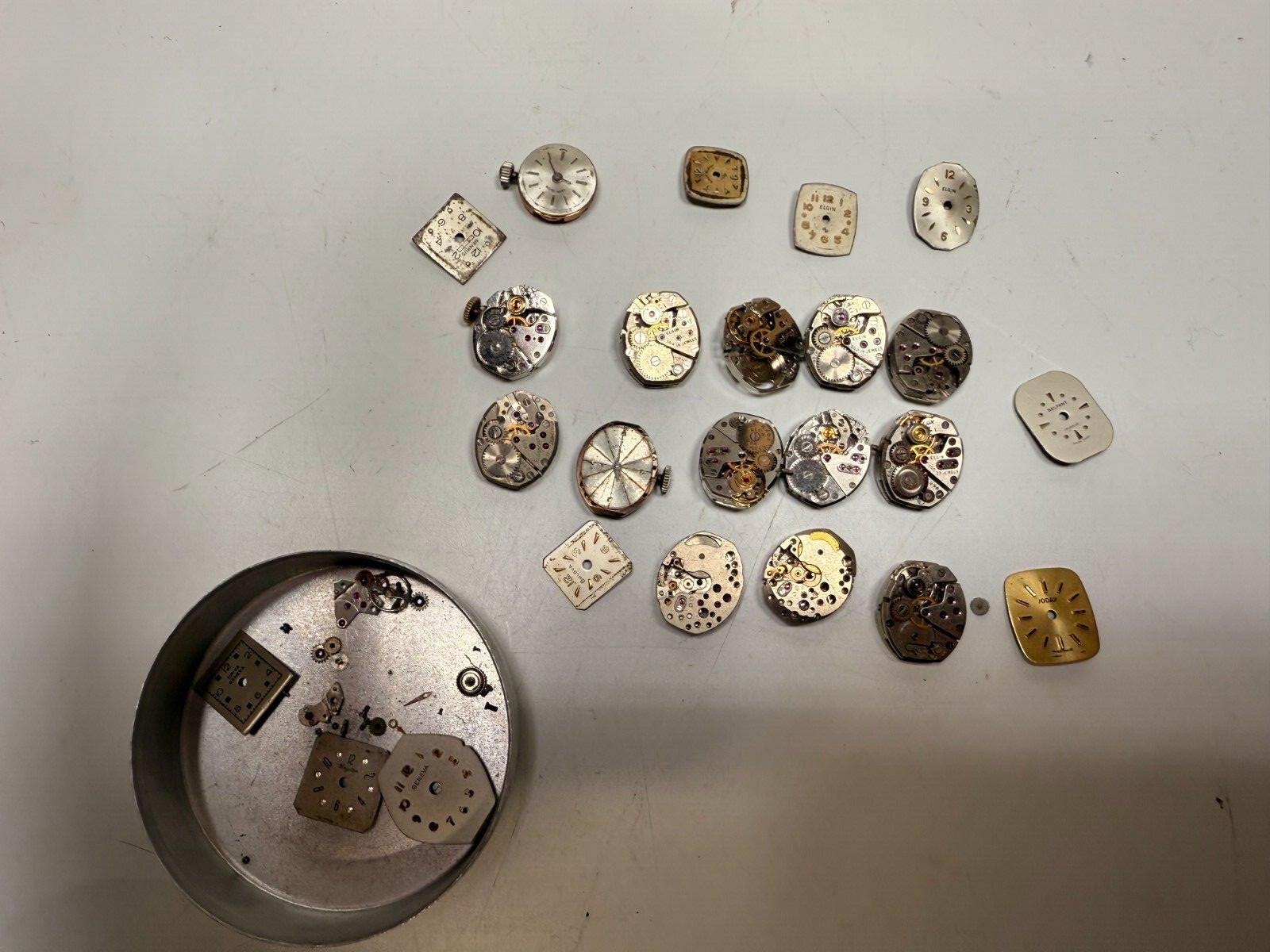 Vintage 1960’s 50’s Elgin Bulova Ladies Watch Movement PARTS LOT Dial 702 744