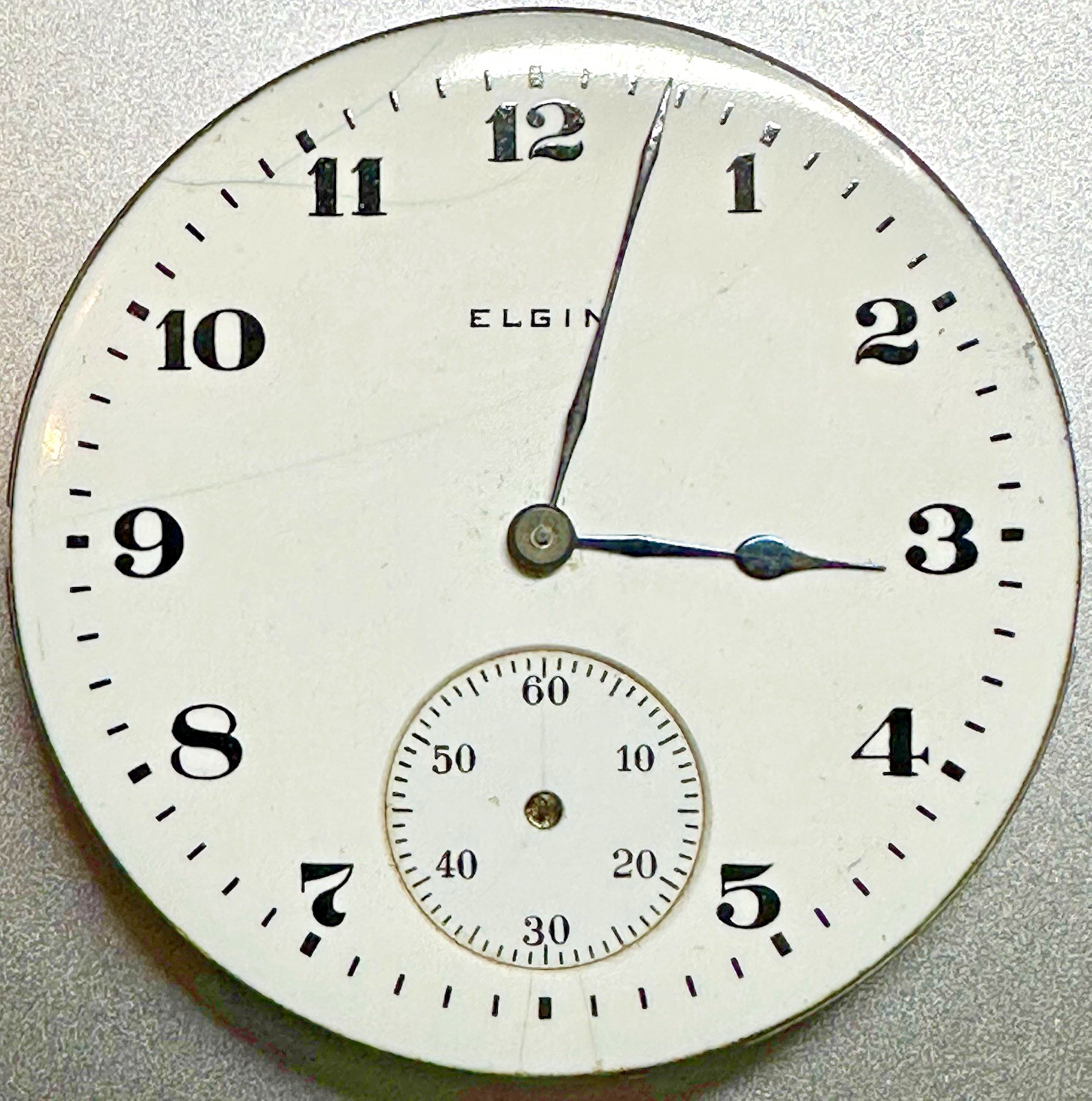 1917 ELGIN 16S Gr. 290 M. 6 7J POCKET WATCH MOVEMENT For Parts Repair E8