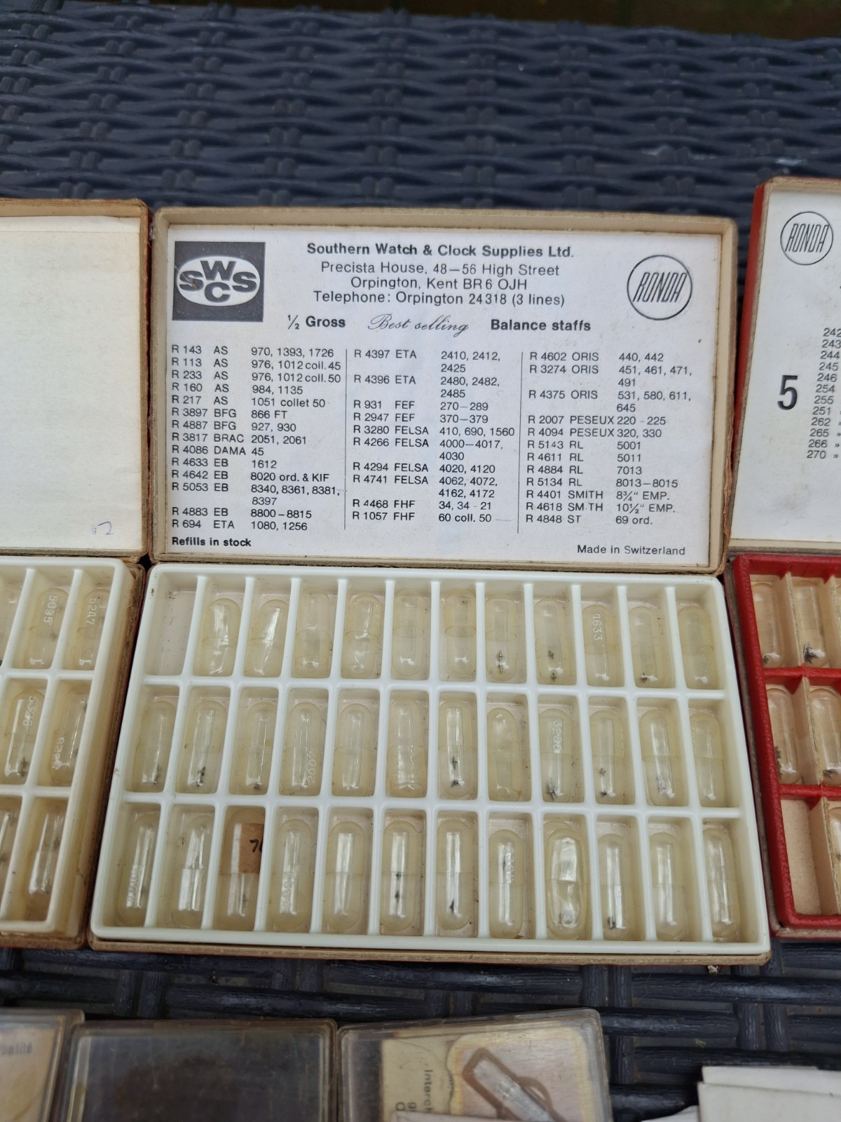 Vintage Watch Parts Joblot Incabloc,swcs,roskopf,ronda New Old Stock Parts