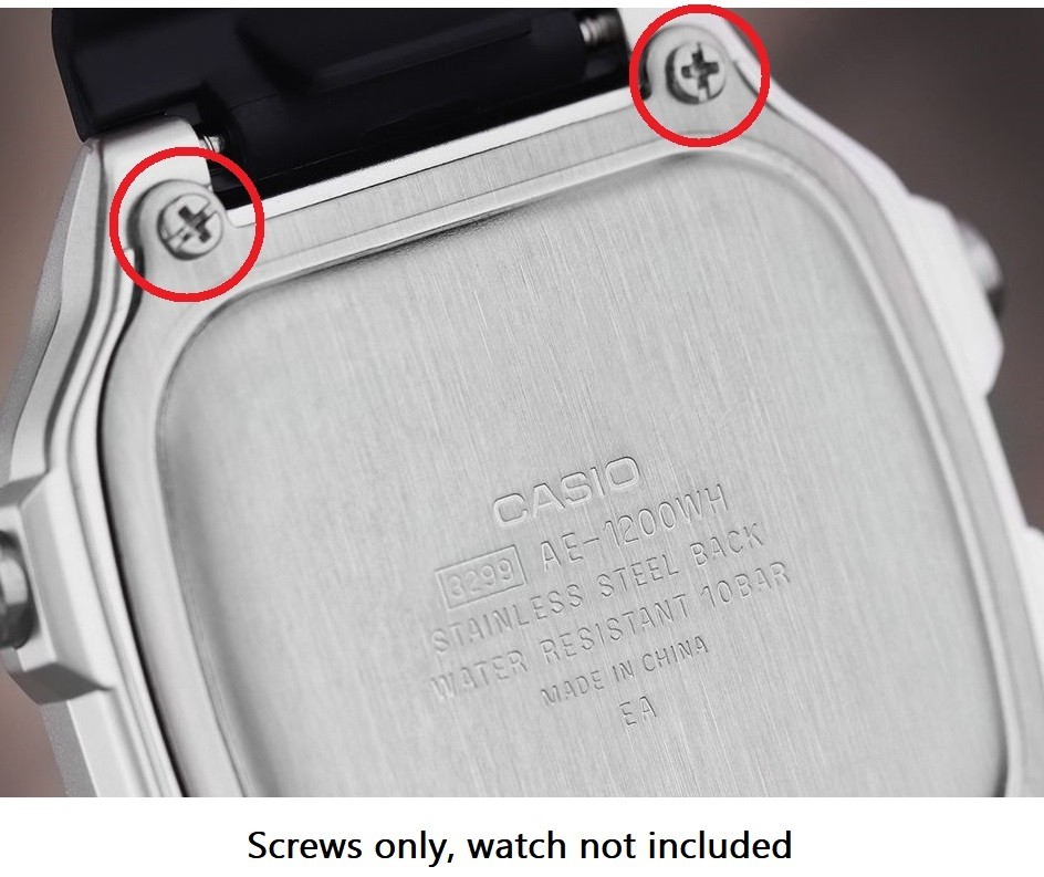 Genuine Casio AE-1200 / AE-1300 Watch Case Back Screws (two or four screws)