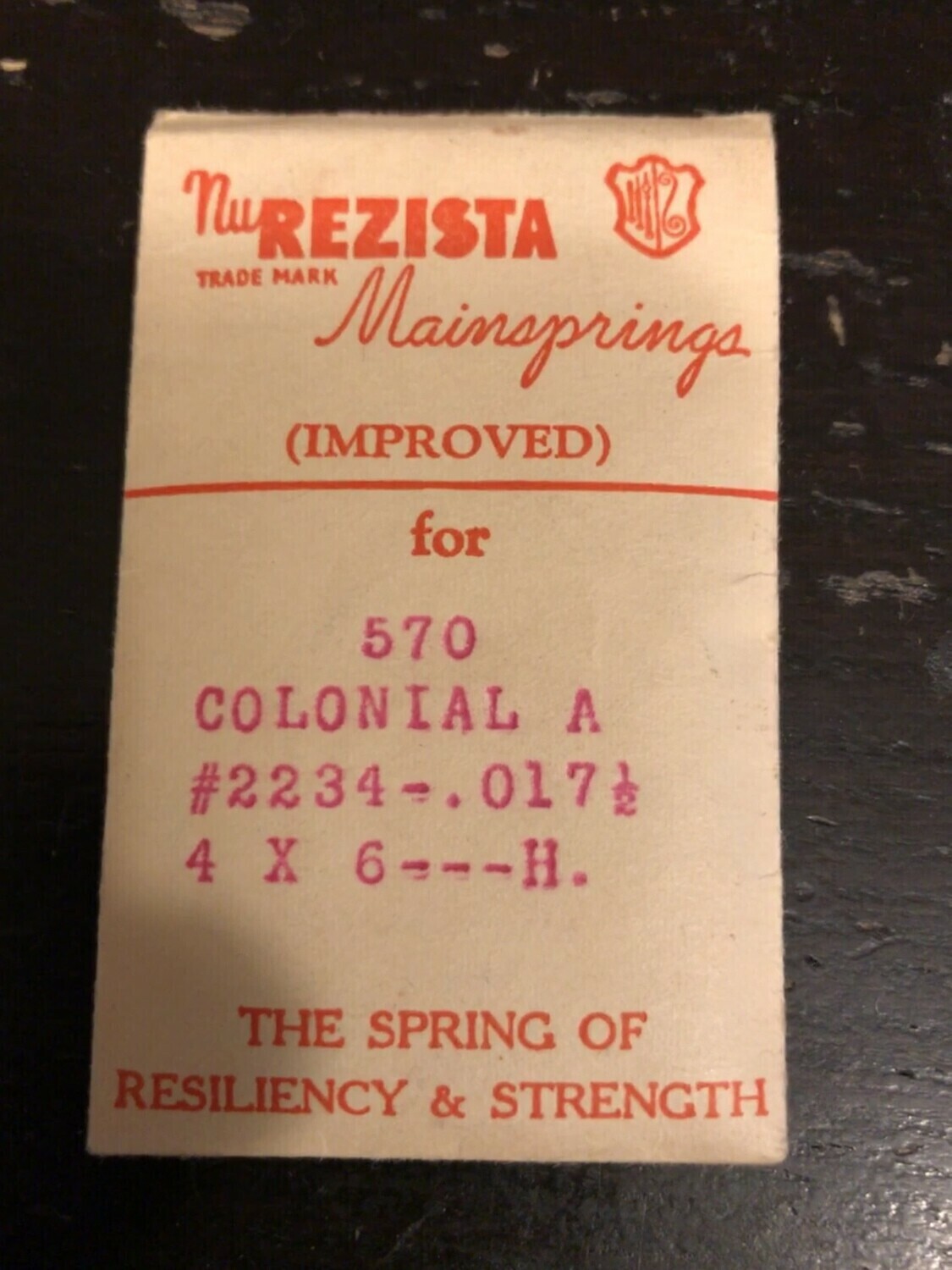 NuRezista Mainspring #570 for Waltham Colonial A Factory No. 2234 – Steel