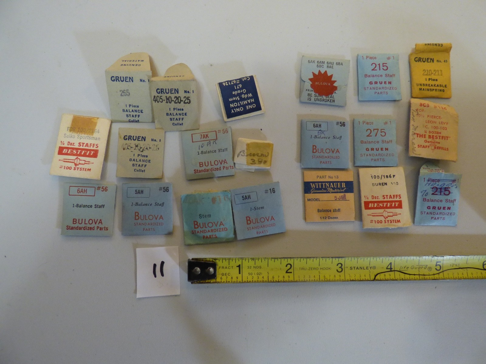 Vintage Wrist Watch Balance Staff MISC Lot *NOS* Seiko Sportsman, Bulova, Gruen