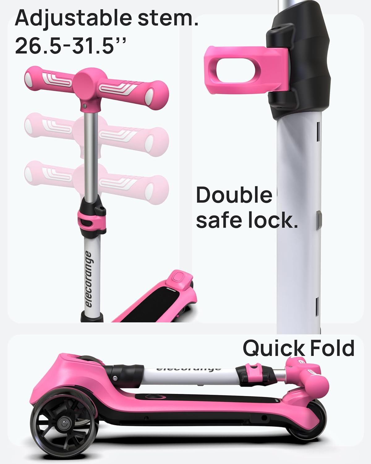 T200/T500 Balance Electric Scooter for Kids Age 4-9, 2 Types Front Wheels, Elect