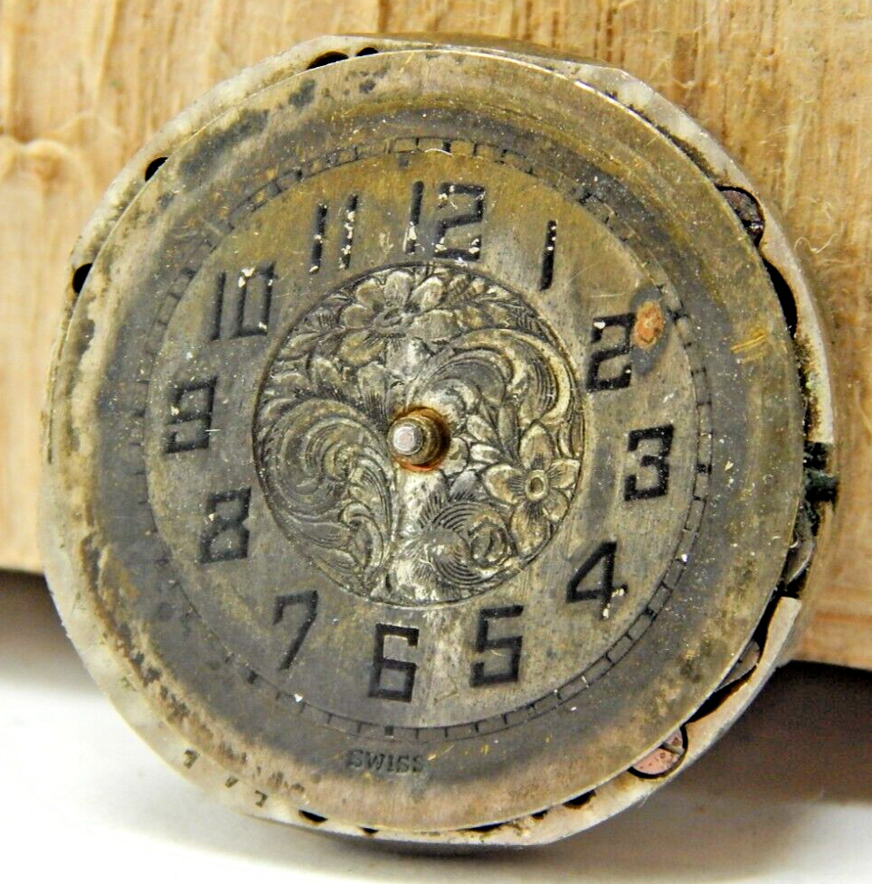 Vintage Graef watch co 16 jewel 2 adjustment 8/0s nickel watch movement w/ dial
