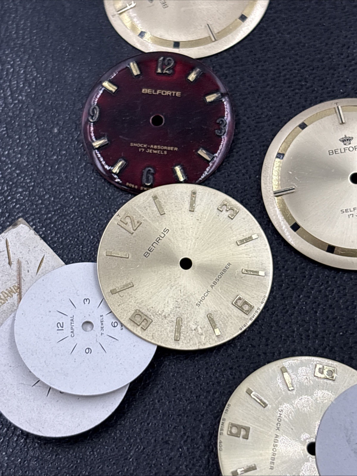 Job Lot of ~55 Vintage Dial Parts Various Makes Brands As Is As Shown