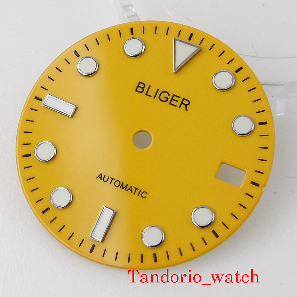 29mm Sterile Luminous Watch Dial Face Merc Hands For NH35 NH36 Movement