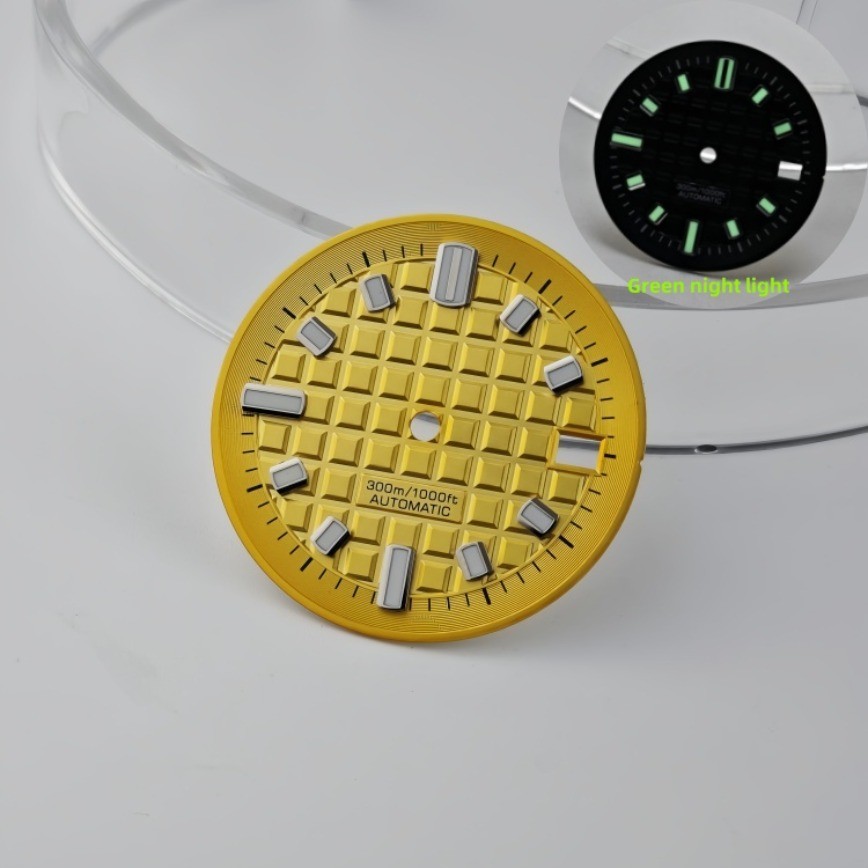 NH35 Dial 30mm Case 42mm Hand Green Luminous for NH35/NH36 Movement Watch Parts